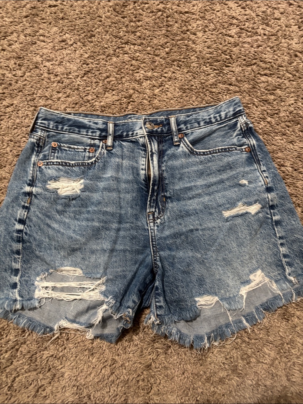American Eagle Outfitters Distressed Blue Denim Jean Shorts